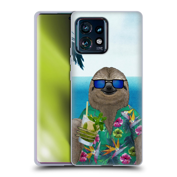 Barruf Animals Sloth In Summer Soft Gel Case for Motorola Edge Plus 2023