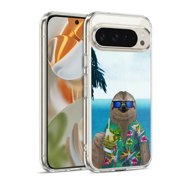 Barruf Animals Sloth In Summer Soft Gel Case for Google Pixel 9 / Pixel 9 Pro