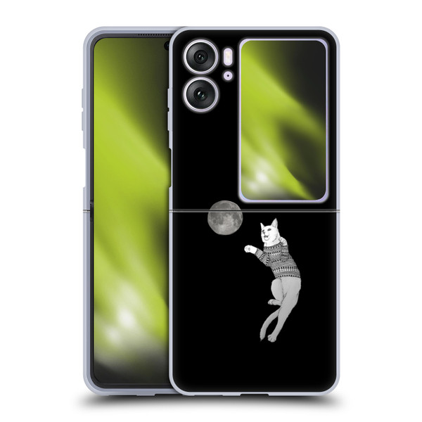 Barruf Animals Cat-ch The Moon Soft Gel Case for OPPO Find N2 Flip