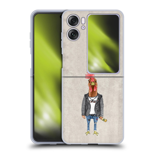 Barruf Animals Punk Rooster Soft Gel Case for OPPO Find N2 Flip