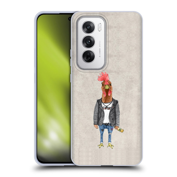 Barruf Animals Punk Rooster Soft Gel Case for OPPO Reno12 5G