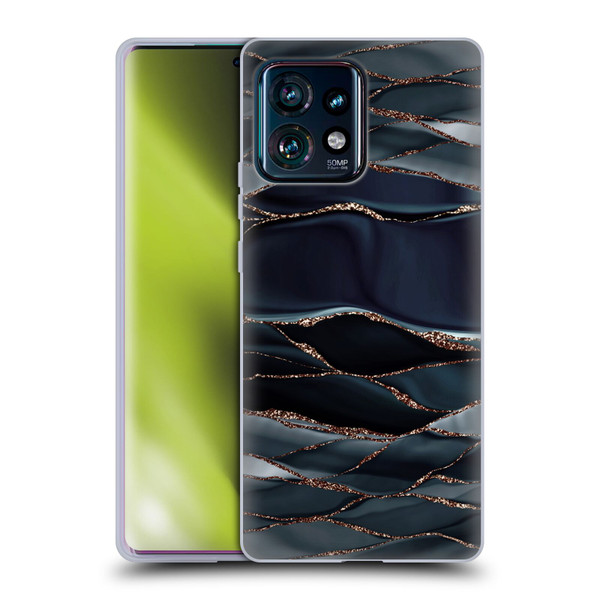 UtArt Dark Night Marble Waves Soft Gel Case for Motorola Edge Plus 2023
