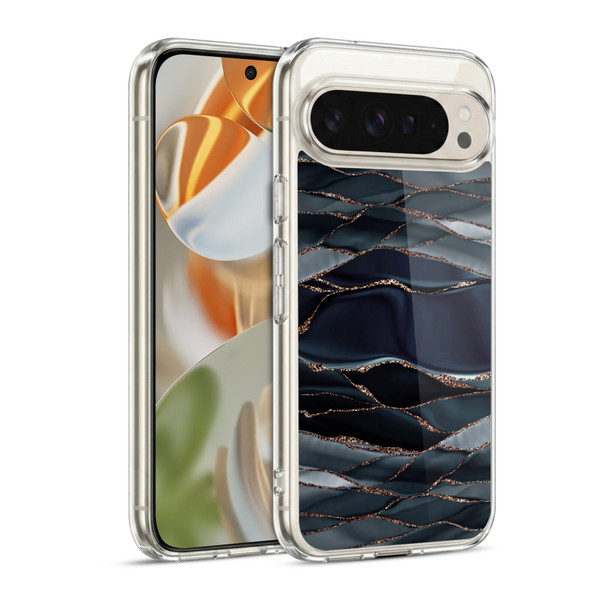 UtArt Dark Night Marble Waves Soft Gel Case for Google Pixel 9 / Pixel 9 Pro