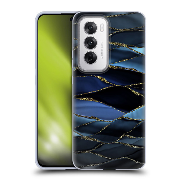 UtArt Dark Night Marble Deep Sparkle Waves Soft Gel Case for OPPO Reno12 5G