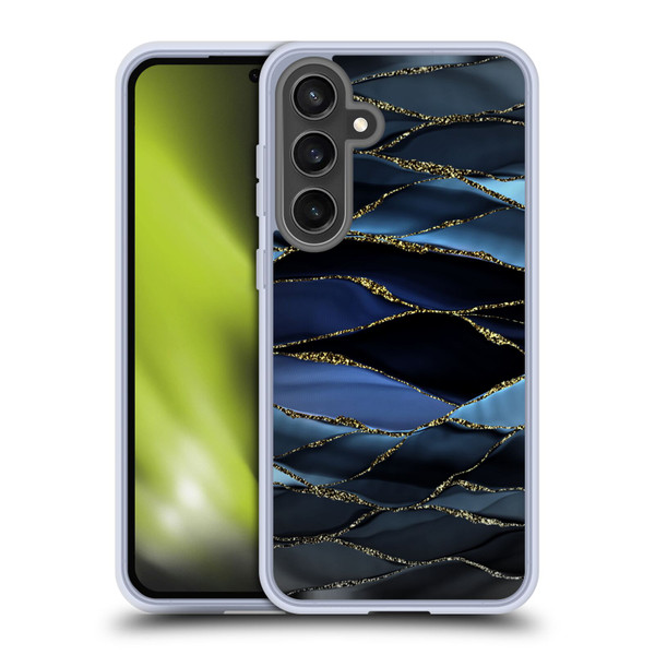 UtArt Dark Night Marble Deep Sparkle Waves Soft Gel Case for Samsung Galaxy S24 FE
