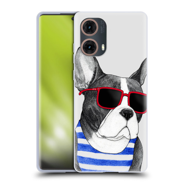 Barruf Dogs Frenchie Summer Style Soft Gel Case for Motorola Moto G85