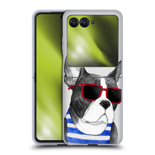 Barruf Dogs Frenchie Summer Style Soft Gel Case for Motorola Razr 40 Ultra / Razr+ 2023