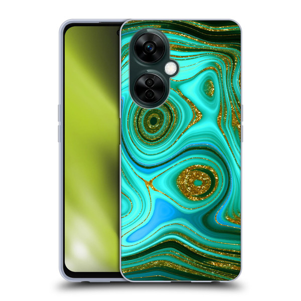 UtArt Malachite Emerald Liquid Gem Soft Gel Case for OnePlus Nord N30