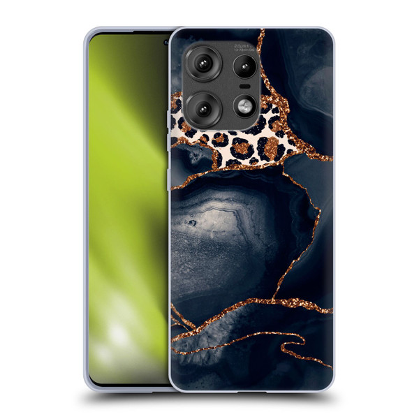 UtArt Wild Cat Marble Leopard Soft Gel Case for Motorola Edge 50 Pro
