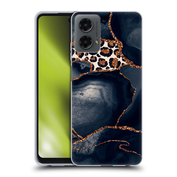 UtArt Wild Cat Marble Leopard Soft Gel Case for Motorola Moto G (2024)