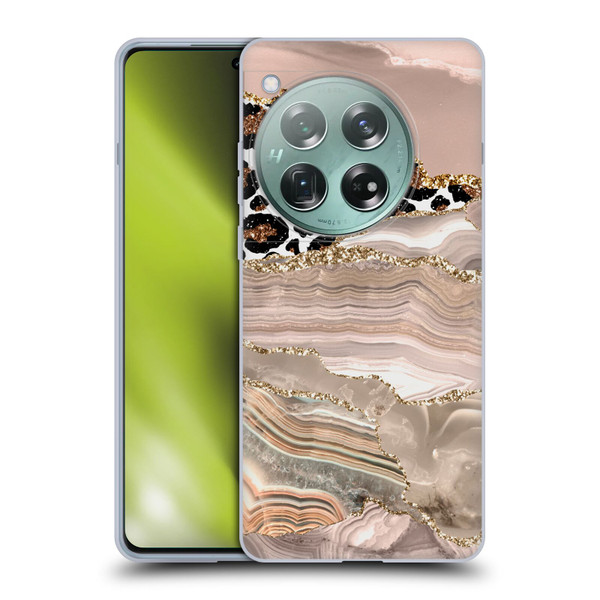 UtArt Wild Cat Marble Cheetah Waves Soft Gel Case for OnePlus 12
