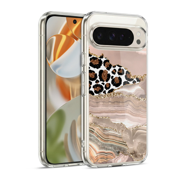 UtArt Wild Cat Marble Cheetah Waves Soft Gel Case for Google Pixel 9 / Pixel 9 Pro