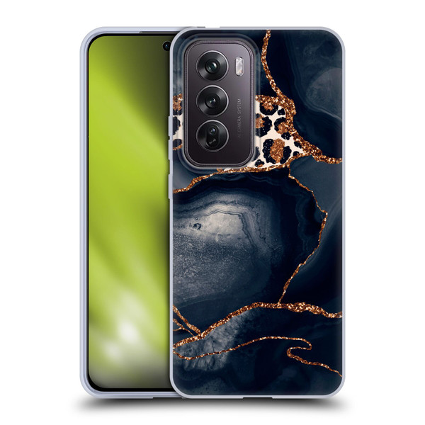 UtArt Wild Cat Marble Leopard Soft Gel Case for OPPO Reno12 Pro 5G