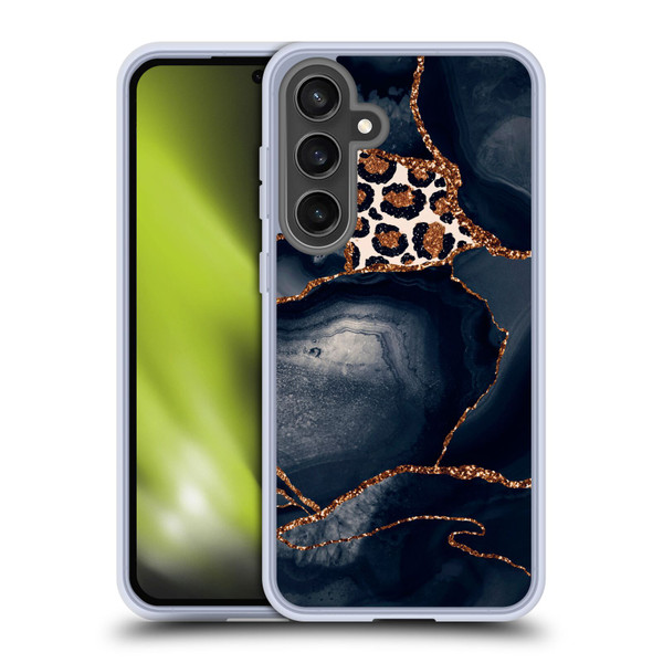 UtArt Wild Cat Marble Leopard Soft Gel Case for Samsung Galaxy S24 FE