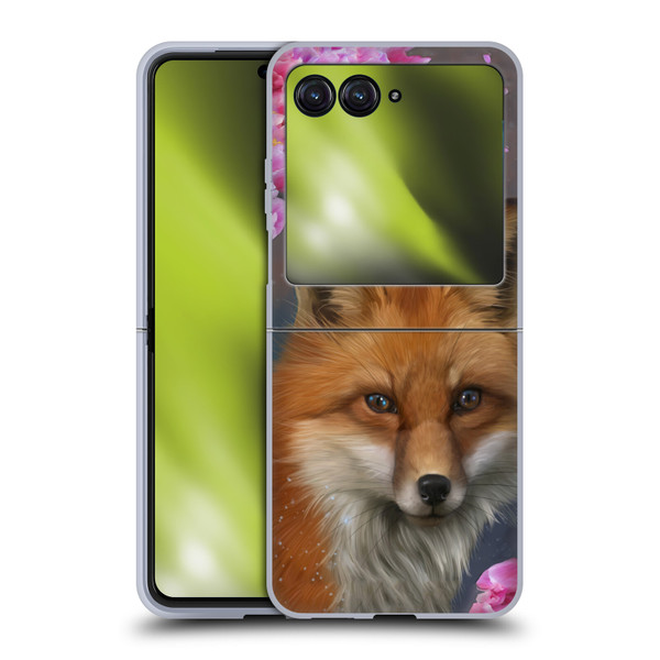 Ash Evans Animals Fox Peonies Soft Gel Case for Motorola Razr 40 Ultra / Razr+ 2023