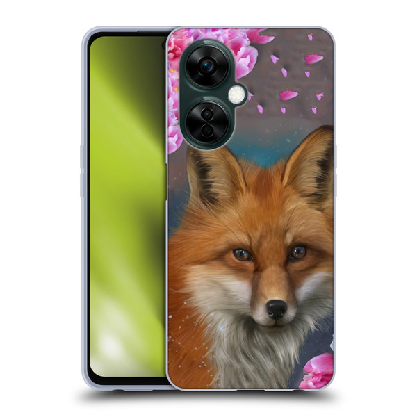 Ash Evans Animals Fox Peonies Soft Gel Case for OnePlus Nord N30