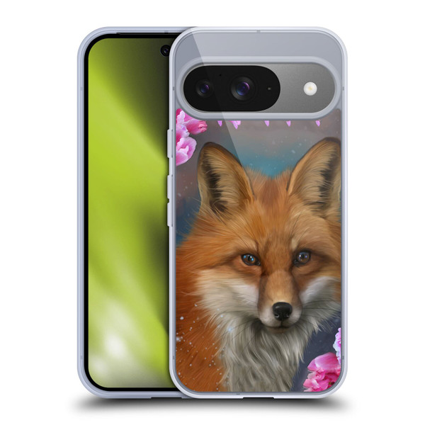 Ash Evans Animals Fox Peonies Soft Gel Case for Google Pixel 9 / Pixel 9 Pro