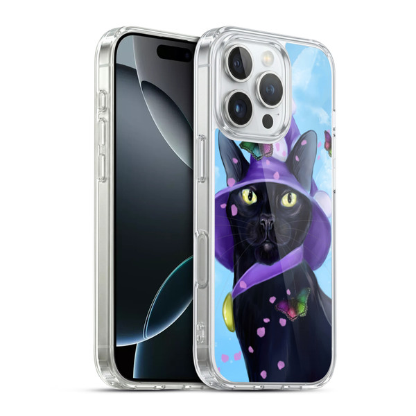 Ash Evans Black Cats Butterfly Sky Soft Gel Case for Apple iPhone 16 Pro & MagSafe