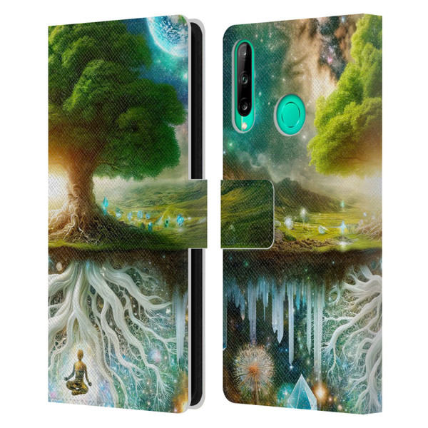 Shambhala Light Visionary Art Celestial Graphics Tree Of Life Leather Book Wallet Case Cover For Huawei P40 lite E