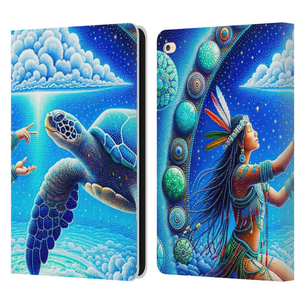 Shambhala Light Visionary Art Celestial Graphics Terrapin Traveler Leather Book Wallet Case Cover For Apple iPad Air 2 (2014)