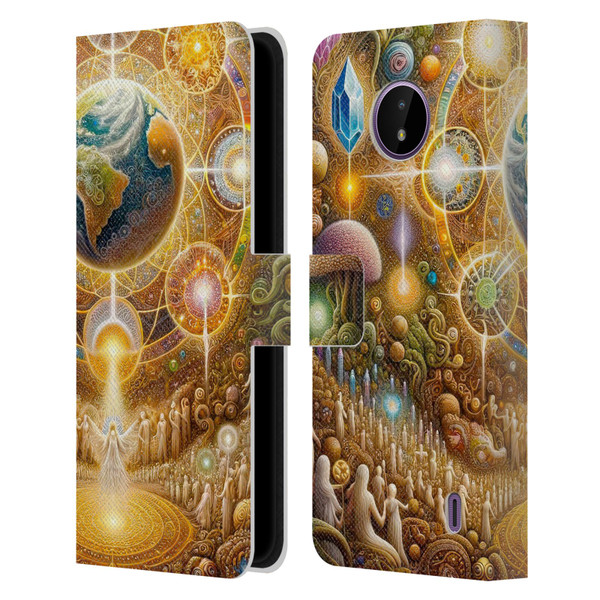 Shambhala Light Visionary Art Celestial Graphics The 9 Realms Leather Book Wallet Case Cover For Nokia C10 / C20