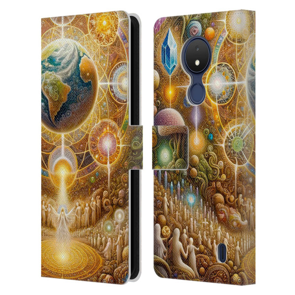Shambhala Light Visionary Art Celestial Graphics The 9 Realms Leather Book Wallet Case Cover For Nokia C21