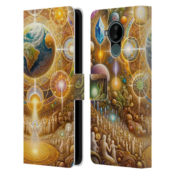 Shambhala Light Visionary Art Celestial Graphics The 9 Realms Leather Book Wallet Case Cover For Nokia C30
