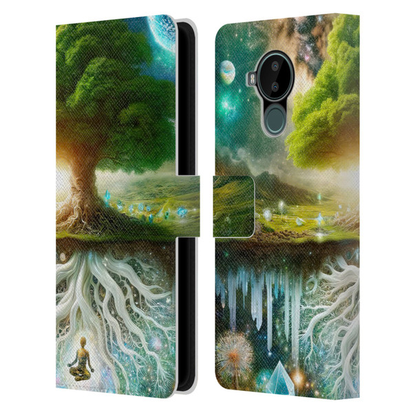 Shambhala Light Visionary Art Celestial Graphics Tree Of Life Leather Book Wallet Case Cover For Nokia C30
