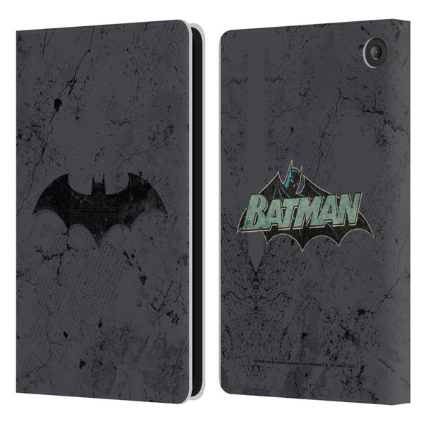 Batman DC Comics Hush Logo Distressed Leather Book Wallet Case Cover For Amazon Fire 7 2022