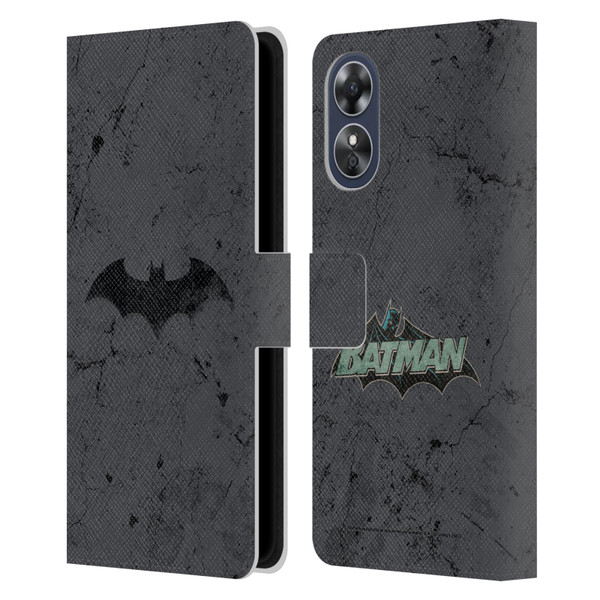 Batman DC Comics Hush Logo Distressed Leather Book Wallet Case Cover For OPPO A17