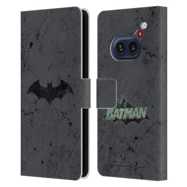 Batman DC Comics Hush Logo Distressed Leather Book Wallet Case Cover For Nothing Phone (2a)