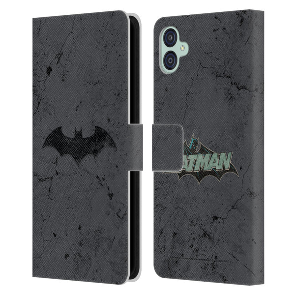 Batman DC Comics Hush Logo Distressed Leather Book Wallet Case Cover For Samsung Galaxy M04 5G / A04e