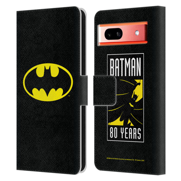 Batman DC Comics Logos Classic Leather Book Wallet Case Cover For Google Pixel 7a