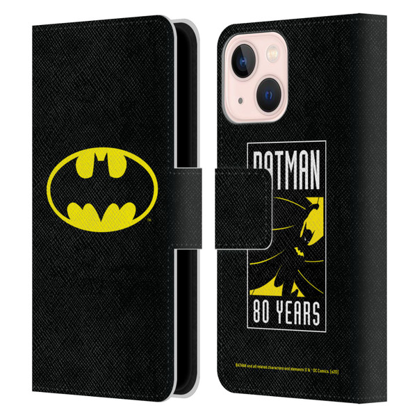 Batman DC Comics Logos Classic Leather Book Wallet Case Cover For Apple iPhone 13 Mini