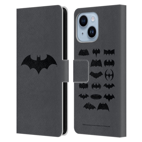 Batman DC Comics Logos Hush Leather Book Wallet Case Cover For Apple iPhone 14 Plus