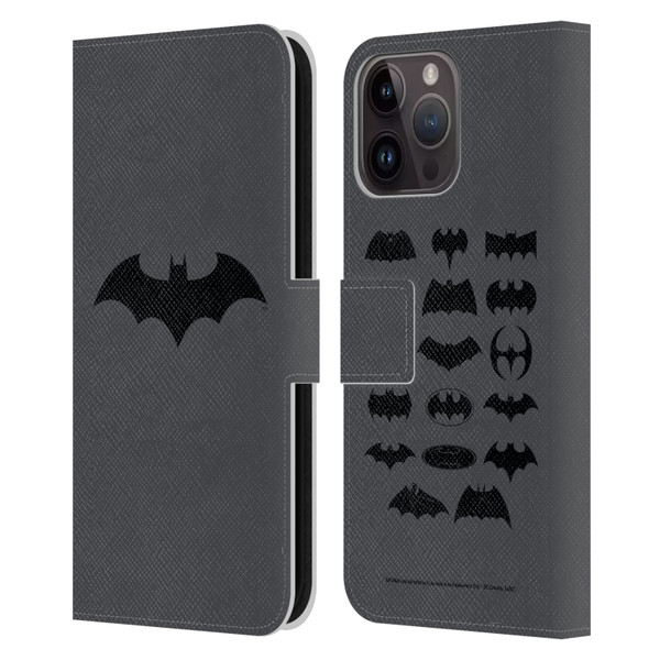 Batman DC Comics Logos Hush Leather Book Wallet Case Cover For Apple iPhone 15 Pro Max