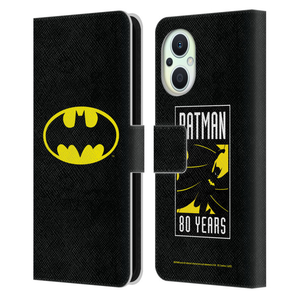 Batman DC Comics Logos Classic Leather Book Wallet Case Cover For OPPO Reno8 Lite