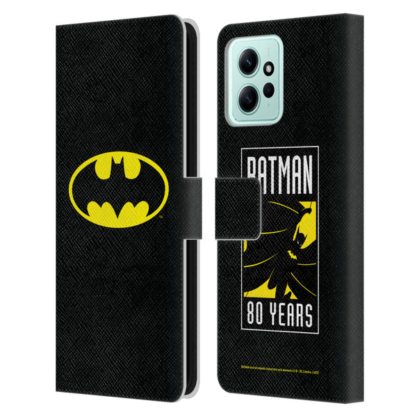 Batman DC Comics Logos Classic Leather Book Wallet Case Cover For Xiaomi Redmi 12