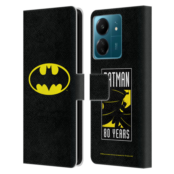 Batman DC Comics Logos Classic Leather Book Wallet Case Cover For Xiaomi Redmi 13C 4G
