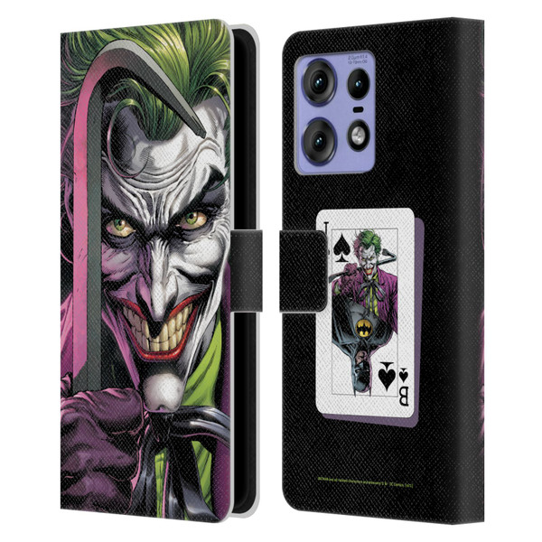Batman DC Comics Three Jokers The Clown Leather Book Wallet Case Cover For Motorola Edge 50 Pro