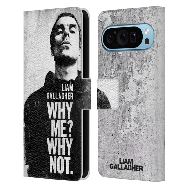 Liam Gallagher Graphics Why Me Leather Book Wallet Case Cover For Google Pixel 9 / Pixel 9 Pro