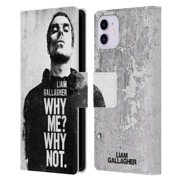 Liam Gallagher Graphics Why Me Leather Book Wallet Case Cover For Apple iPhone 11