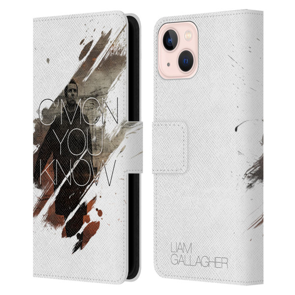 Liam Gallagher Graphics C'mon You Know Leather Book Wallet Case Cover For Apple iPhone 13