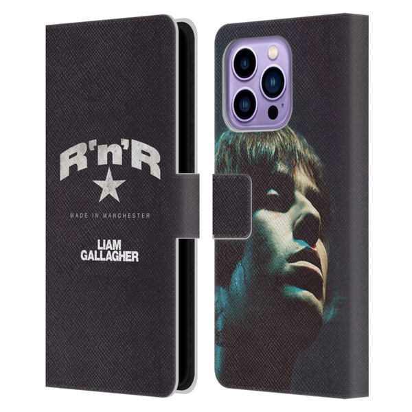 Liam Gallagher Graphics R 'N' R Star Leather Book Wallet Case Cover For Apple iPhone 14 Pro Max