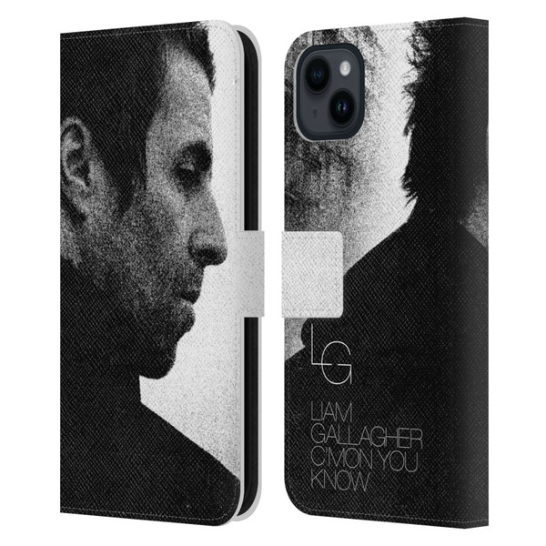 Liam Gallagher Graphics C'mon You Know Album Leather Book Wallet Case Cover For Apple iPhone 15 Plus