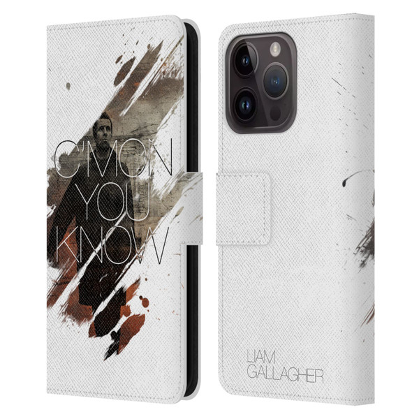 Liam Gallagher Graphics Concert Leather Book Wallet Case Cover For Apple iPhone 15 Pro