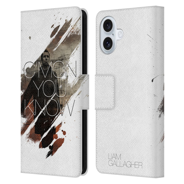 Liam Gallagher Graphics Concert Leather Book Wallet Case Cover For Apple iPhone 16 Plus