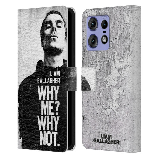 Liam Gallagher Graphics Why Me Leather Book Wallet Case Cover For Motorola Edge 50 Pro