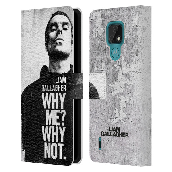 Liam Gallagher Graphics Why Me Leather Book Wallet Case Cover For Motorola Moto E7