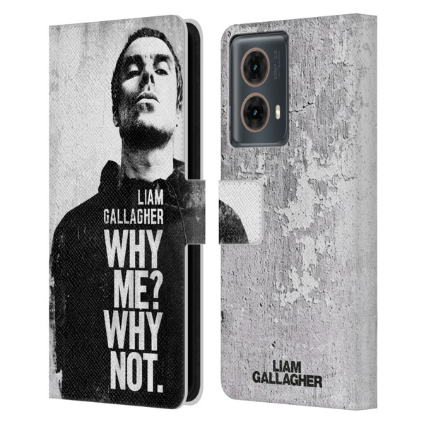 Liam Gallagher Graphics Why Me Leather Book Wallet Case Cover For Motorola Moto G85
